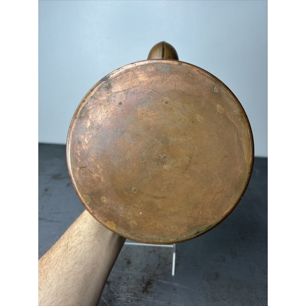VTG Heritage Tagus Copper Brass Tea Pot Kettle R-51 Wood Handle Portugal Patina - Picture 9 of 12